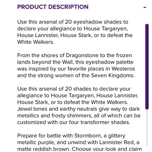 Urban Decay Game of Thrones Palette - Picture 8 of 8